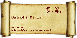 Dálnoki Mária névjegykártya